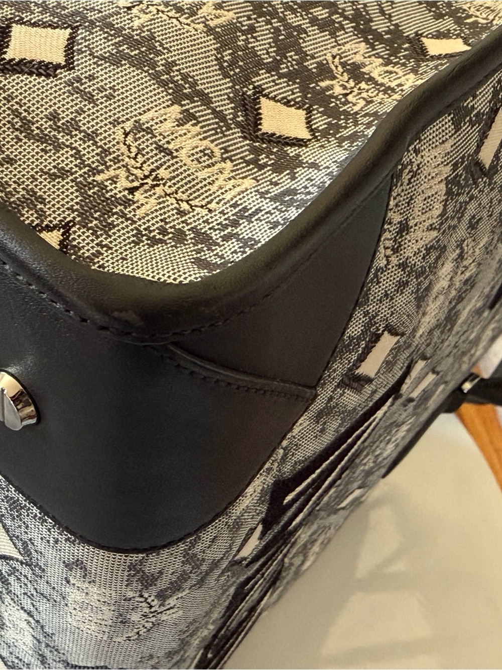 MCM Large Logo Monogram Tote in Gray and Black - Picture 8 of 16